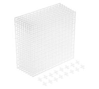 sourcing map Lot de 8 séparateurs d'aquarium, 30,5 x 30,5 cm en plastique pour cage à œufs, diffuseur de lumière, séparateur inférieur avec ventouses et ventouses pour aquarium, blanc