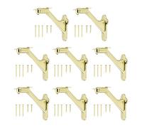 sourcing map Lot de 8 supports de main courante dorés, 7,6 cm, supports de rampe d'escalier robustes pour la maison, le bureau, les escaliers intérieurs et extérieurs