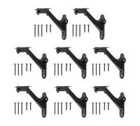 sourcing map Lot de 8 supports de main courante noirs de 7,6 cm robustes pour rampes d'escalier pour la maison, le bureau, les escaliers intérieurs et extérieurs