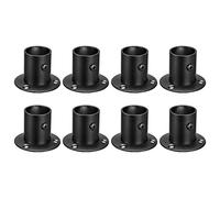 sourcing map Lot de 8 supports de tige en acier inoxydable de 2,5 cm de diamètre pour tringle à rideaux de placard de salle de bain, noir