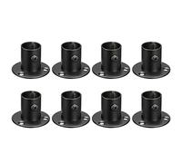 sourcing map Lot de 8 supports de tringle en acier inoxydable de 1,9 cm de diamètre pour rideau de placard de salle de bain, noir