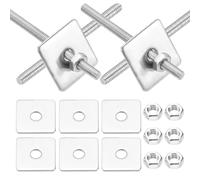 sourcing map Lot de 8 tiges entièrement filetées M3 x 40 mm, tiges filetées en acier inoxydable 304, filetage à droite avec écrou rondelle carrée pour ancrage structurel, vis de fixation