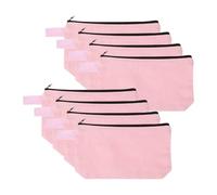 sourcing map Lot de 8 trousses de maquillage en toile de coton, 19,1 x 13,8 cm, avec fermeture éclair et sangle, multi-usages unies, trousse de toilette vierge, trousse à crayons pour femmes et