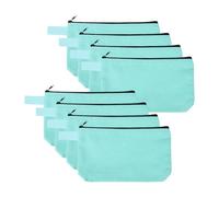 sourcing map Lot de 8 trousses de maquillage en toile de coton, 19,1 x 13,8 cm, avec fermeture éclair et sangle, multi-usages unies, pochettes à fermeture éclair, trousse à crayons vierges pour femmes