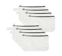 sourcing map Lot de 8 trousses de maquillage en toile de coton, 19,1 x 13,8 cm, avec fermeture éclair et sangle, multi-usages, unies à fermeture éclair, trousse à crayons vierges pour femmes et
