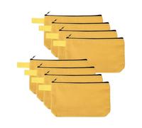 sourcing map Lot de 8 trousses de maquillage en toile de coton, 19,1 x 13,8 cm, avec fermeture éclair et sangle, multi-usages, unies à fermeture éclair, trousse à crayons vierges pour femmes et