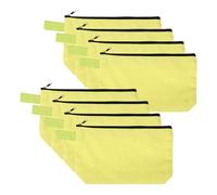 sourcing map Lot de 8 trousses de maquillage en toile de coton, 22,9 x 13,8 cm, avec fermeture éclair et sangle, pochettes de toilette unies polyvalentes à fermeture éclair, trousse à crayons vierges