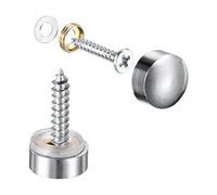sourcing map Lot de 8 vis de rétroviseur, 10 mm, embouts décoratifs pour polir les ongles, laiton argenté