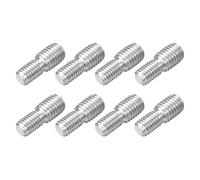 sourcing map Lot de 8 vis filetées à double extrémité M10 x 15 mm vers M12 x 15 mm, adaptateur réducteur de filetage en acier inoxydable 304 pour fixation de meubles et machines