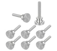 sourcing map Lot de 8 vis moletées M4 x 20 mm, vis moletées à tête diamant en acier inoxydable 304, boulons à tête moletée métriques avec boutons de préhension à l'épaule, attaches filetées serrées à