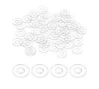 sourcing map Lot de 80 rondelles plates M1.7 en PVC transparent - 1,7 mm x 4 mm x 0,3 mm d'épaisseur - Pour poignée de porte de douche, barres porte-serviettes, transparentes