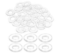 sourcing map Lot de 80 rondelles plates M6 en PVC transparent uni 6 mm x 12 mm x 2 mm d'épaisseur pour vis, boulons, poignée de porte de douche en verre, salle de bain