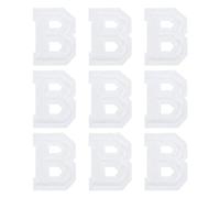 sourcing map Lot de 9 écussons brodés à coudre ou à repasser - Motif lettres B - 4,7 cm - Processus adhésif thermofusible pour réparation de vêtements, sac à dos et jeans - Blanc