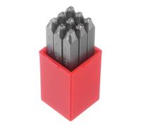 sourcing map Lot de 9 tampons numérotés de 2 mm de haut en acier 0-9 pour poinçonnage en métal, plastique, bois, cuir, laiton