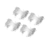 sourcing map Lot de 960 étamines florales artificielles lumineuses de 3 mm à double tête pour Noël, mariage, scrapbooking, décoration, loisirs créatifs, argenté