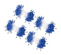 sourcing map Lot de 960 étamines florales artificielles lumineuses de 3 mm à double tête pour Noël, mariage, scrapbooking, décoration, loisirs créatifs, bleu foncé