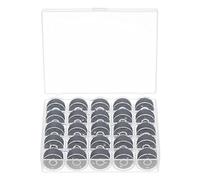 sourcing map Lot de bobines de fil pré-enroulées de tailles standard avec boîte de 25 compartiments pour machine à broder et à coudre, gris
