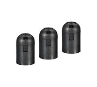 sourcing map Lumière Douille 250V E26/E27 57x37mm À visser LED Ampoule Lampe Douille sans Filetage Abat-jour Anneau pour Rétro Pendentif Lumières Noir Paquet de 3