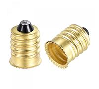 sourcing map Lumière Douille Adaptateur E14 à E12 Candélabre Lampe Base Convertisseur Doré 2Pcs