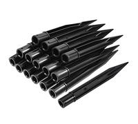sourcing map Lumière Solaire Pointes, 0,39 x 0,67 x 5,91 Pouce Sol Pieux pour Jardin Pathway Landscape Lampes, ABS Plastique Noir, Paquet 16