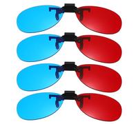 sourcing map Lunettes 3D à clipser, lunettes 3D Anaglyphe, monture ronde à suspendre pour films, théâtre, jeux, TV, photos, projecteur, Noir , 50x130mm/1.97x5.12inch(W*L)
