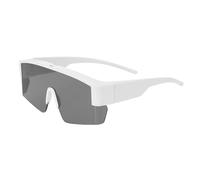 sourcing map Lunettes de soleil de sport polarisées pour homme - Pour VTT, conduite, pêche, course à pied, monture blanche - Gris
