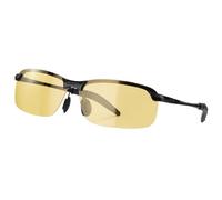 sourcing map Lunettes de soleil de sport polarisées pour homme - Pour VTT, conduite, pêche, course à pied, noir/jaune