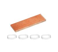sourcing map M.2 Radiateur Trousse Cuivre 70x21x4mm pour M.2 2280 SSD Laptop avec Autoadhésif Bande et 4Pcs Anneaux en Caoutchouc