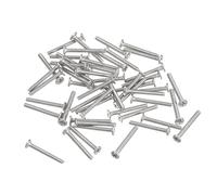 sourcing map M1-0.25 X 8 mm 50pcs Plat Rond Diriger Vis 304 Inoxydable Acier Phillips Conduire Machine Vis Matériel Attache pour Meubles Connexion