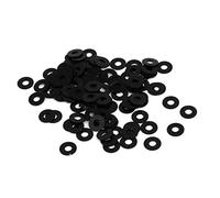 sourcing map M1.4 x 4mm x 0.3mm Métal Plat Rondelles Entretoises Joints Attache Noir 100PCS