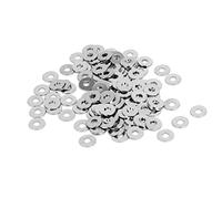 sourcing map M1.4 x 4mm x 0.3mm Nickel Plaqué Plat Rondelles Entretoises Joints Attache 100PCS