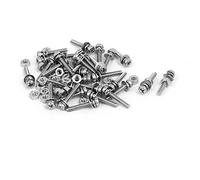 sourcing map M1.6 x 10mm Tête Cruciforme Vis Ecrous avec Rondelles 304 acier inoxydable 30 sets