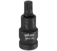 sourcing map M10 Triple douille carrée 55 mm Longueur 1/2" Entraînement carré 12 points Spline Extension Impact Bit Power Nut Driver Set S2 Douille en acier S2 Clé à cliquet, Noir