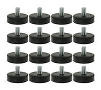 sourcing map M10 x 15 x 43mm Pieds de Nivellement Réglables, Protection de Sol, Base Ronde 16 Pcs pour Meubles, Chaises, Pieds de Table