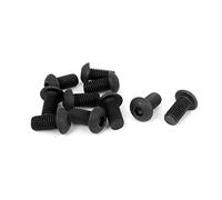 sourcing map M10 x 20mm Alliage Acier Douille Hexagonal Boutons Vis À Tête Noir 10 Pcs