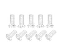 sourcing map M10 x 25mm Vis Plastique Cruciforme Tête Plate Pour Machine PC Boulons Transparent 10Pcs