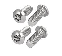 sourcing map M10x25mm Vis Inviolable Tête Bombée Torx Bouton 304 Acier Inoxydable Sécurité 4Pcs