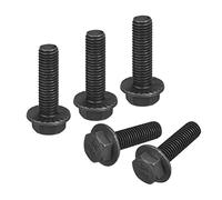 sourcing map M10x35mm Vis Bride Hexagonale Dentelé Boulons 10.9 Grade Carbone Acier 5pcs