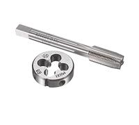 sourcing map M11 x 1mm Métrique Ensemble à Fileter HSS Machine Filetage Vis Robinet avec Alliage Outil Acier Rond Filetage Matrice