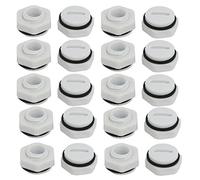 sourcing map M12 Nylon Filetage mâle Presse-étoupe Vis Fin Cap Couverture Gris 20pcs