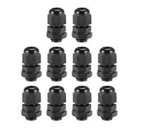 sourcing map M12x1.5 Presse-étoupe 2mm-5mm Fil Trou Imperméable Nylon Joint Réglable Contre-écrou avec Rondelle Noir 10Pcs