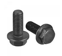 sourcing map M12x30mm Hexagonal Bride Boulons, 6pcs 10.9 Grade Carbone Acier Hexagone Tête Vis