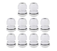 sourcing map M18x1.5 Presse-étoupe 5mm-10mm Fil Trou Imperméable Nylon Joint Réglable Contre-écrou avec Rondelle Blanc 10Pcs