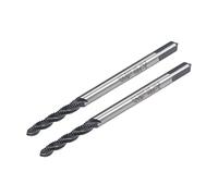 sourcing map M2.5 x 0.45 Taraud à Fileter Spirale Cannelure Métrique Machine HSS Nitruration Recouvert Rond Jarret avec Carré Embout H2 Tolérance 2Pcs