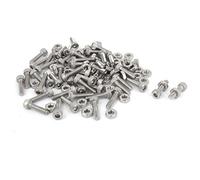 sourcing map M2.5 x 10 mm moleté Tête hexagonale Socket Cap Vis Boulons Écrous Lot de 50 pcs