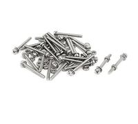 sourcing map M2,5 x 25mm Tête Cruciforme Vis Ecrous avec Rondelles 304 acier inoxydable 30 sets