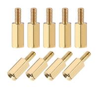 sourcing map M2.5x10mm+6mm Mâle-Femelle Laiton Hexagonal PCB Carte Mère écarteurs Entretoise pour FPV Drone Quadcopter Ordinateur & Circuit Imprimé 50pcs