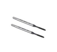 sourcing map M2 x 0.4 Taraud Filetage Spirale Pointe H2 Tolérance Haute Vitesse Acier TICN Recouvert Rond Tige avec Carré Embout DIN371/376 2pcs
