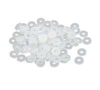 sourcing map M2 x 5mm x 1mm Nylon Plat Tampons Isolantes Rondelles Joints Attache Blanc 100PCS