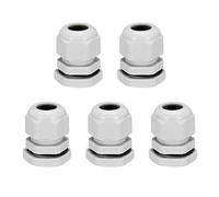 sourcing map M22 Presse-étoupe Câble Glande Imperméable Plastique Joint Réglable Contre-écrou Blanc pour 10mm-13mm Diamètre Câble Fil 5Pcs
